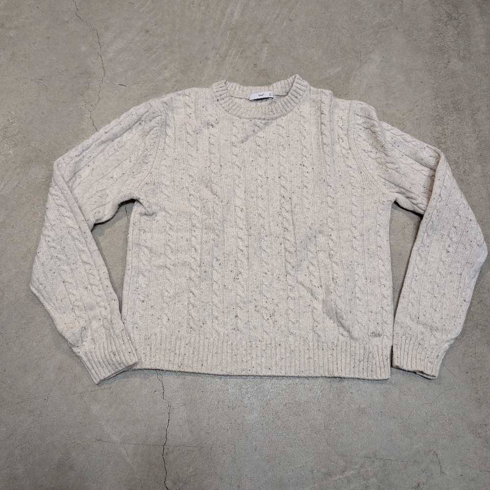 TNA Sweater Cable Knit Women's XS Wool Cashmere Cream Speckled